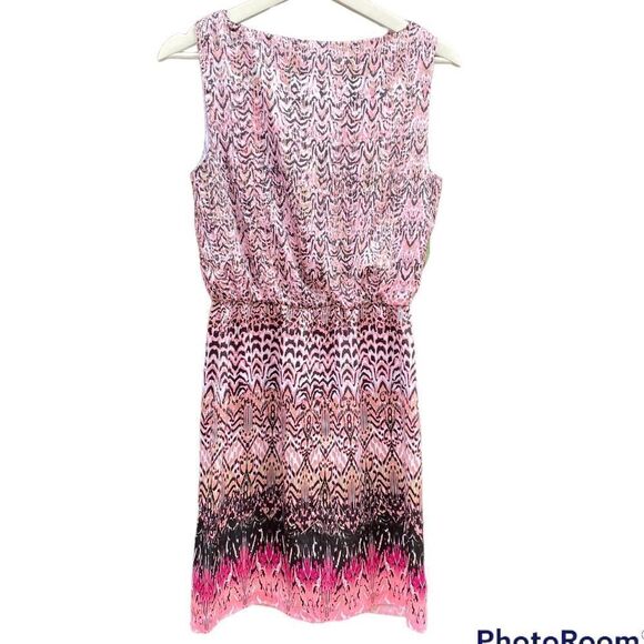 NWT Dana Buchman Cowl Neck Pink Black Abstract Animal Print XS - Picture 2 of 8